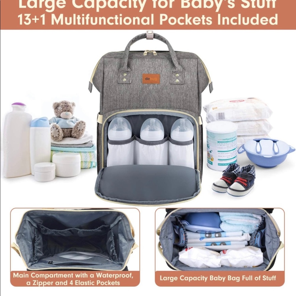 Portable changing and diaper backpack - Picture 2 of 15